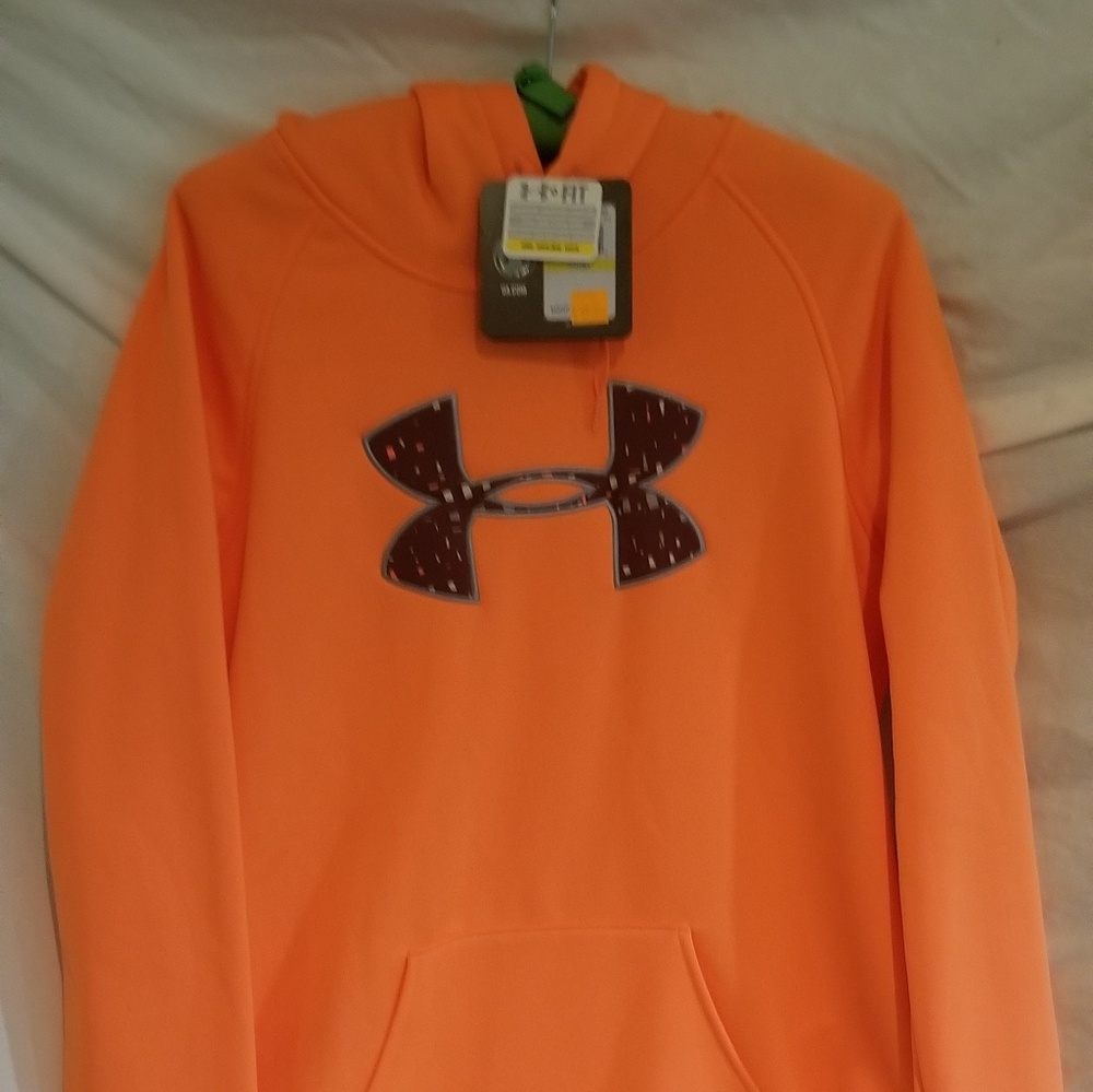 NWT Under Armour Neon Orange sweatshirt